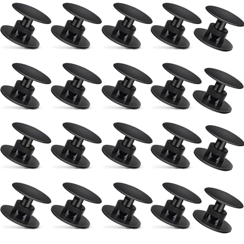 Bandnieten – 20 Stück schwarze Steck-Schraubknöpfe, Kunststoff-Nieten für Schuhe, Stiefel und Armbänder, Krokodilnieten Ersatzzubehör (16 mm) von GQunit