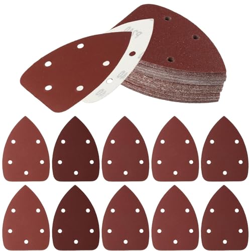 Black and Decker Schleifpapier, 5 Löcher, Klett-Schleifpapier, Körnung 40/80/120/180/240/320, kompatibel mit Black and Decker Detail-Handschleifer, 60 Stück von GQunit