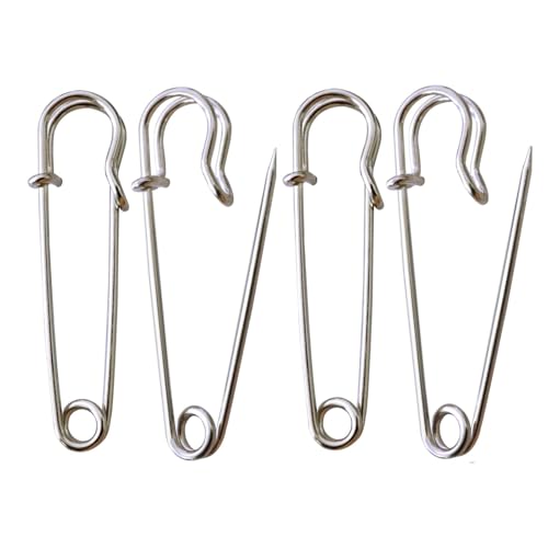 Große Sicherheitsnadeln, 63 mm, extra stabil, Edelstahldraht, Sicherheitsnadeln, starke Decke, für Kleidung, Handwerk, Röcke, Kilts, Brosche, silberfarben, 20 Stück Große Sicherheitsnadeln, 63 mm, extra stabil, Edelstahldraht, Sicherheitsnadeln, starke Decke, für Kleidung, Handwerk, Röcke, Kilts, Brosche, silberfarben, 20 Stück von GQunit