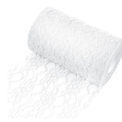 Tischläufer Spitze Weiß 15cm x 25m Spitzenstoff Deko Tischläufer Abwaschbar mit zarter Spitze für Hochzeit Taufe Kommunion Festliche Dekoration Tischläufer Spitze Weiß 15cm x 25m Spitzenstoff Deko Tischläufer Abwaschbar mit zarter Spitze für Hochzeit Taufe Kommunion Festliche Dekoration von GQunit