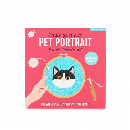 Gift Republic Pet Portrait Punch Needle Kit - Custom DIY Cat Portrait Craft Set - Includes Wool, Embroidery Ring, Punch Needle, Fabric & Instructions - Ideal Craft Gift for Pet Lovers Gift Republic Pet Portrait Punch Needle Kit - Custom DIY Cat Portrait Craft Set - Includes Wool, Embroidery Ring, Punch Needle, Fabric & Instructions - Ideal Craft Gift for Pet Lovers von GR Gift Republic