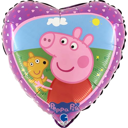Grabo Folienballon Mylar Peppa Pig Herz, Rosa, 1 Stück, 45 cm, Selbstdichtend, Peppa Pig Fans, Kinder, Feierliebhaber, Unisex-Kinder Grabo Folienballon Mylar Peppa Pig Herz, Rosa, 1 Stück, 45 cm, Selbstdichtend, Peppa Pig Fans, Kinder, Feierliebhaber, Unisex-Kinder von Grabo