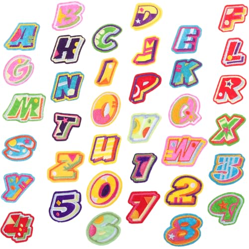 GRADENEVE 1 Set Englischer Buchstaben Patch, Buchstaben Aufbügler, Aufbügler, Buchstaben Zum Aufbügeln Für Kleidung, Stoffbuchstaben, Gestickte Patches, Aufnäher, Buchstaben, Farbige GRADENEVE 1 Set Englischer Buchstaben Patch, Buchstaben Aufbügler, Aufbügler, Buchstaben Zum Aufbügeln Für Kleidung, Stoffbuchstaben, Gestickte Patches, Aufnäher, Buchstaben, Farbige von GRADENEVE