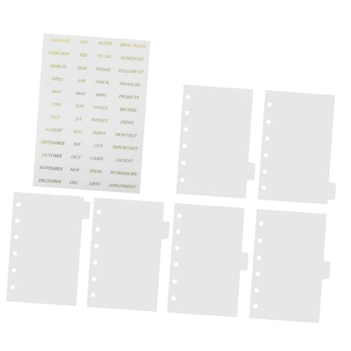 GRADENEVE 1 Set Handbuch Trenner, Transparentes Design, Trennblätter, Ordnerteile, Notizblock Trennblätter, Seitenteiler Für 6 Ring Ordner, Ordnerteiler Für 6 Ring Ordner, Kunststoffteiler GRADENEVE 1 Set Handbuch Trenner, Transparentes Design, Trennblätter, Ordnerteile, Notizblock Trennblätter, Seitenteiler Für 6 Ring Ordner, Ordnerteiler Für 6 Ring Ordner, Kunststoffteiler von GRADENEVE