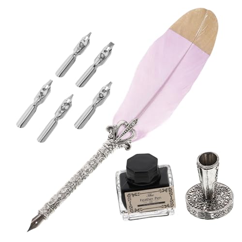 GRADENEVE 1 Set Stifteset Praktischer Dip Pen Füllfederhalter Mit Tinte Büro Federkiel Kalligraphie Übungsstift Geburtstagsgeschenk Kalligraphie Federkiel Füllfederhalter Set Tragbarer von GRADENEVE