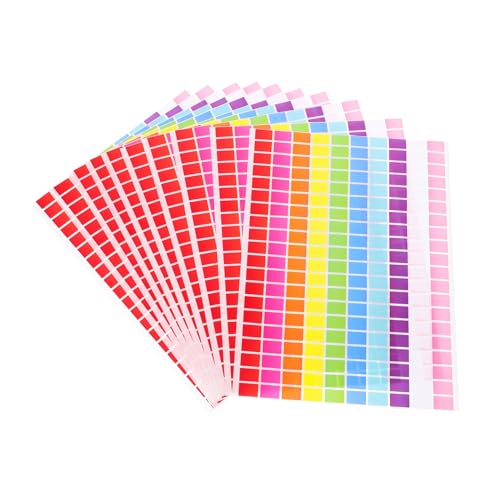 GRADENEVE 10 Blatt Farbaufkleber Farbcodierungsetiketten Rechteckige Aufkleber Für Schulaufkleber Kleine Farbige Aufkleber Mehrzweckaufkleber Farbige Klebeetiketten Kleine von GRADENEVE