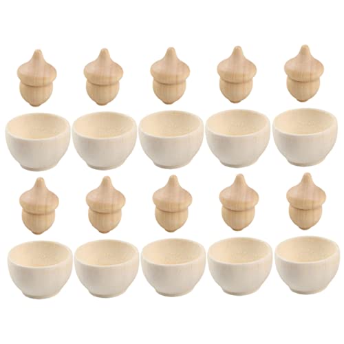 GRADENEVE 10 Sets Kleine Holzschale Mit Eicheln, Holzschalenmodell, Holzmodell, Graffiti Spielzeug, Unvollendete Holzfiguren, DIY Malmodell, DIY Schüsselmodell, DIY Modelle, Eichel Ornament GRADENEVE 10 Sets Kleine Holzschale Mit Eicheln, Holzschalenmodell, Holzmodell, Graffiti Spielzeug, Unvollendete Holzfiguren, DIY Malmodell, DIY Schüsselmodell, DIY Modelle, Eichel Ornament von GRADENEVE
