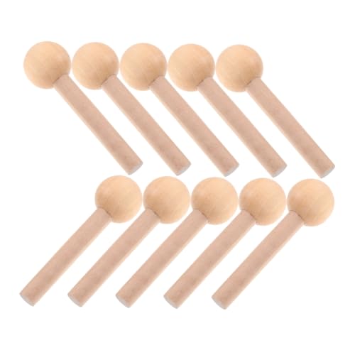 GRADENEVE 10 Stück Holz Ballschläger Stifte Aus Holz, Aufhänger Für Stifttafeln, Haken Für Stifttafeln, Haken Für Hölzerne Stifttafeln, Holzstifte Für Stifttafeln, Hölzerne Shaker Stifte, von GRADENEVE