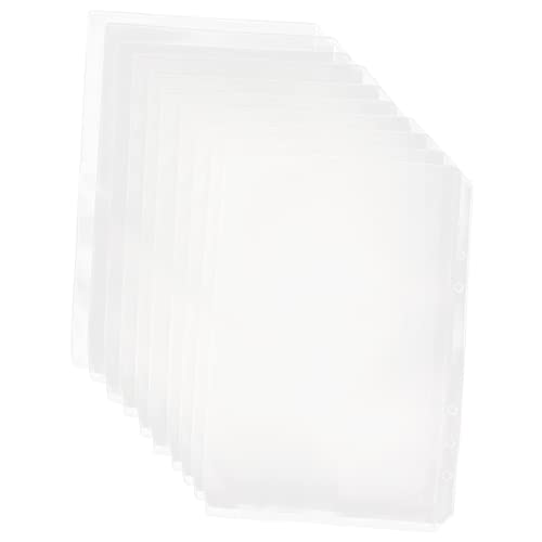 GRADENEVE 10 Stück Informationstaschen Im A5 Format, Ordnertaschen, Aktenaufbewahrungstaschen, 6 Loch Ordnertasche, Transparente Aktentasche, Transparente Dokumententasche, Wasserdichte von GRADENEVE