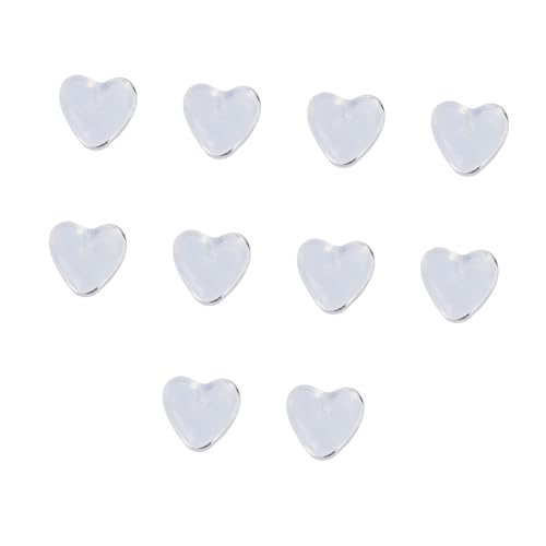 GRADENEVE 10 Stück Teiliges Transparente Herzform Ohrstecker DIY Zubehör aus Hochwertigem Silikon Leichte Ohrring accessoires für Individuelles Basteln und Originelles Schmuckdesign von GRADENEVE