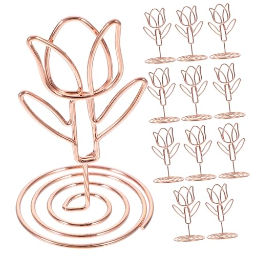 GRADENEVE 10 Stück Tulpen Notizhalter, Tischnummernhalter Für Hochzeiten, Bildhalter Für Tische, Hochzeitstisch Memos Ständer, Desktop Nachrichtenclips, Draht Fotohalter, Tisch Fotohalter, von GRADENEVE