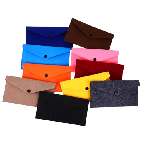GRADENEVE 10Stücke Filztaschen mit Druckknopf Aufbewahrungstaschen für Handy Geld und Kleine Gegenstände Filzumschläge Verschiedenen Farben Praktische Aufbewahrungslösung GRADENEVE 10Stücke Filztaschen mit Druckknopf Aufbewahrungstaschen für Handy Geld und Kleine Gegenstände Filzumschläge Verschiedenen Farben Praktische Aufbewahrungslösung von GRADENEVE
