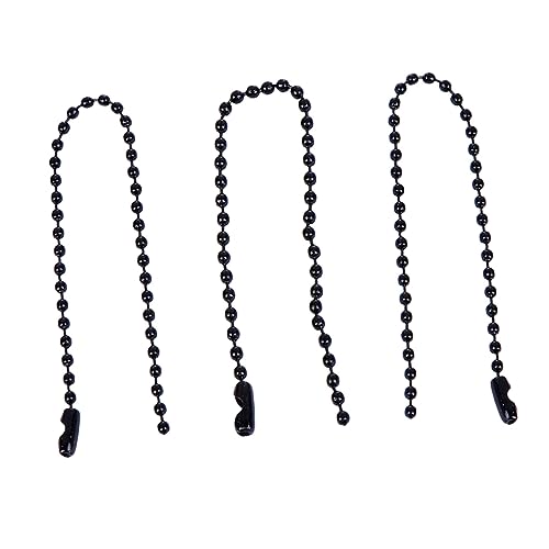 GRADENEVE 100 Stück Kugelkette Stoving Varnish Tag Chain Langlebige Hochpolierte DIY Beaded Chain für Schlüsselanhänger Schmuckherstellung und Dekoration Rostbeständig Schwarz von GRADENEVE