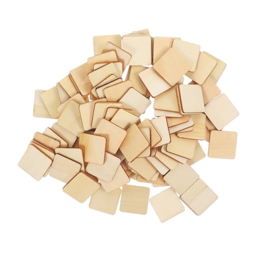 GRADENEVE 100 Stück Quadratische Holzplatten zum Basteln Natürliche Blanko holzstücke für DIY Malen Kunsthandwerk Zubehör Sicher und Vielseitig für Dekoration und Kreative Projekte von GRADENEVE