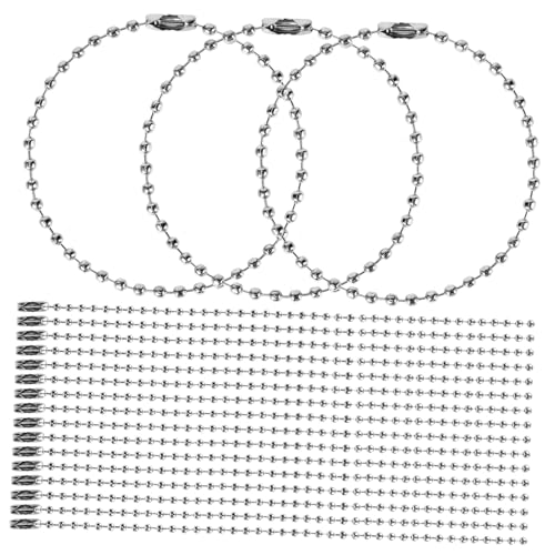 GRADENEVE 100 Stück Verstellbare Edelstahl Kugelkette mit Verbindungselement Schlüsselanhänger Basteln Silber für Hundemarken Flaschenanhänger Namensschild GRADENEVE 100 Stück Verstellbare Edelstahl Kugelkette mit Verbindungselement Schlüsselanhänger Basteln Silber für Hundemarken Flaschenanhänger Namensschild von GRADENEVE