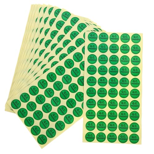 GRADENEVE 1000 Stück Inspektions Pass Aufkleber, Lagerbedarf, Versandanhänger, Etiketten, Aufkleber, Versand Qc Anhänger, Lager Geprüfte Anhänger, Status Geprüfte Anhänger, Bestanden von GRADENEVE