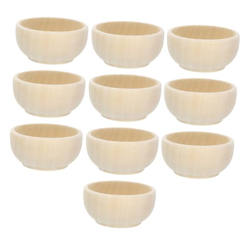 GRADENEVE 10stücke Mini Holzschalen Zum Bemalen Unbemalte Kleine Schüsseln Aus Holz Für Diy Handwerk Naturholzrohlinge Für Basteln Malen Und Heimwerkerprojekte von GRADENEVE