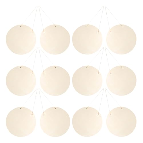 GRADENEVE 12 Stück Unbehandelte Runde Holzscheiben für Diy Bastelprojekte zum Bemalen und Gravieren und Dekorationen GRADENEVE 12 Stück Unbehandelte Runde Holzscheiben für Diy Bastelprojekte zum Bemalen und Gravieren und Dekorationen von GRADENEVE