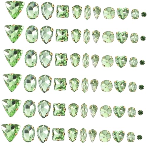 GRADENEVE 130 Stück Glaskrallen Bohr Wasserdiamanten Zum Aufnähen Von Zubehör, Dekorativen Strasssteinen Für Kleidungsstücke, DIY Materialien Zum Aufnähen Von Glas Strasssteinen, Krallen von GRADENEVE