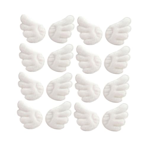 GRADENEVE 15 Paare Weiße Engelsflügel Stoffpatches zum Aufnähen und Bügeln Niedliche DIY Applikationen für Kinderkleidung Socken Schuhe und Bastelprojekte Leichte Vielseitige Dekoration von GRADENEVE