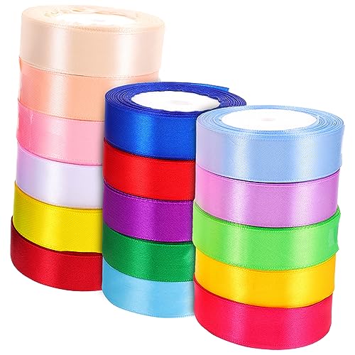 GRADENEVE 16 Rollen Buntes Geschenkband, Lebendige Bänder, Kreative Bänder, Geschenkbänder, Bastelbänder, Besatzbänder Zum Basteln, Nähbänder, Verpackungsbänder, Bastelbänder von GRADENEVE
