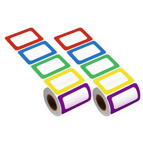 GRADENEVE 2 Rollen Etikettenaufkleber Set Hinweisaufkleber Selbstklebende Markierungsaufkleber Schilderaufkleber Namensschild Etiketten Druckeretiketten Aufkleber Namensschildaufkleber von GRADENEVE