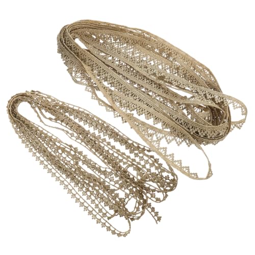 GRADENEVE 2 Rollen Spitze, Goldene Spitze, DIY Bastelbesatz, Multifunktions Besatzband, Multifunktions Kostümbesatz, Multifunktions Bastelbesatz, Austauschbarer Kleidungsbesatz, von GRADENEVE