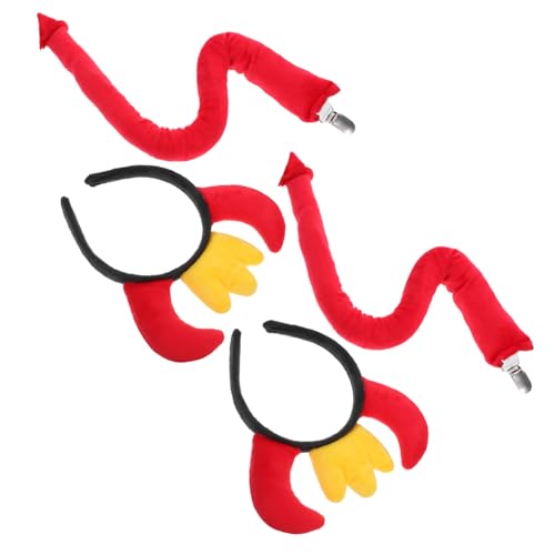 GRADENEVE 2 Sätze Halloween Teufelshörner Haarreif Design Rotes Kopfband Leicht Unisex Lustiges Party Kostüm Zubehör Kreatives Cosplay Accessoire Für Erwachsene von GRADENEVE