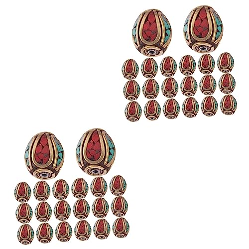 GRADENEVE 2 Sätze Nepal Handmade Buddha Beads Messing Abstandshalter Perlen Mit Loch Für Schmuckherstellung Für Diy Armbänder Und Stilvolle Buddhistische Dekorationen 20 Stück * 2 von GRADENEVE