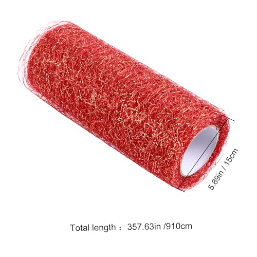GRADENEVE 2 Stück Glitzernde Tüllrolle Breit Lang Bastelnetz mit Goldfäden Dekoratives Geschenkband für DIY Handwerk Blumensträuße Party Hochzeitsdekoration von GRADENEVE