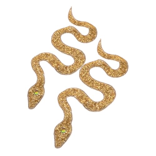 GRADENEVE 2 Stück Goldfarbener Schlangen Aufnäher mit Strasssteinen Bestickte Applikation für Kleidung Schuhe Hüte und Taschen Vielseitiges DIY Bügelmotiv Langlebige und Glänzende GRADENEVE 2 Stück Goldfarbener Schlangen Aufnäher mit Strasssteinen Bestickte Applikation für Kleidung Schuhe Hüte und Taschen Vielseitiges DIY Bügelmotiv Langlebige und Glänzende von GRADENEVE