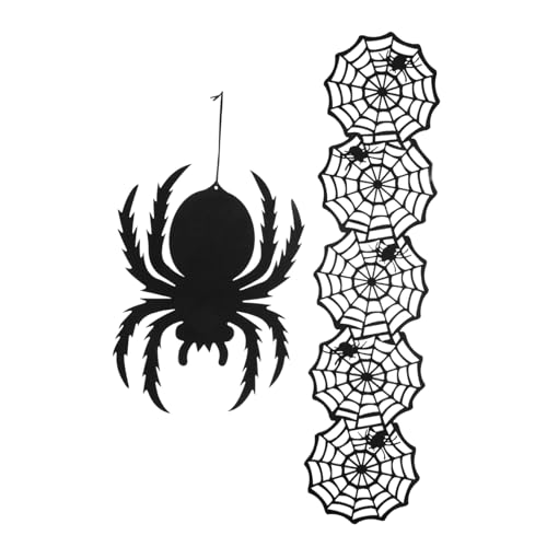 GRADENEVE 2 Stück Spinnweben Tischflaggen Zum Aufhängen, Spinnen Dekorationen, Halloween Hängedekor, Halloween Hänge Spinnen Anhänger, Halloween Party Dekorationen, Halloween GRADENEVE 2 Stück Spinnweben Tischflaggen Zum Aufhängen, Spinnen Dekorationen, Halloween Hängedekor, Halloween Hänge Spinnen Anhänger, Halloween Party Dekorationen, Halloween von GRADENEVE