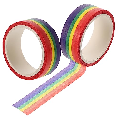 GRADENEVE 2 Stück Teiliges Washi Tape Regenbogen Streifen Dekoratives Klebeband DIY Basteln Scrapbooking Planer Journaling Handabreißbar und Vielseitig für Kalender Karten und Geschenke GRADENEVE 2 Stück Teiliges Washi Tape Regenbogen Streifen Dekoratives Klebeband DIY Basteln Scrapbooking Planer Journaling Handabreißbar und Vielseitig für Kalender Karten und Geschenke von GRADENEVE