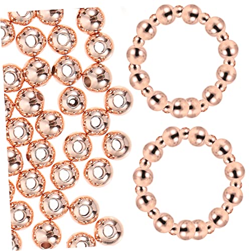 GRADENEVE 200 Stück Teiliges Metall Spacer Perlen für Armbänder und Halsketten DIY Schmuckherstellung Roségold Kupferperlen Runde Glatte Zwischenstücke für Kreative Bastelideen von GRADENEVE