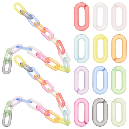 GRADENEVE 200 Stück matte Regenbogen-Geldbörsenkettenglieder, Acryl-Gliederringe, Schnellverknüpfungs-C-Clips, Haken für Geldbörsen, Taschenketten, Bastelbedarf von GRADENEVE