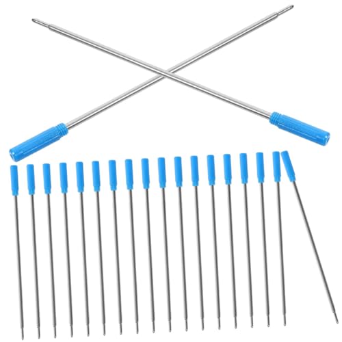 GRADENEVE 25 Stück Blaue Gel Tintenstift Ersatzminen Mittlere Spitze Glattes Schreiben Langlebige Kunststoffminen Nachfüllungen für Kugelschreiber Büro Schule Alltag von GRADENEVE