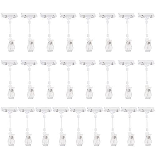GRADENEVE 25 Stück Drehbare Preisschild Clips Transparent Halter für Etiketten Preisschilder für Einzelhandel Supermärkte Ausstellungen Vielseitig Einsetzbar Einfach zu Handhaben von GRADENEVE