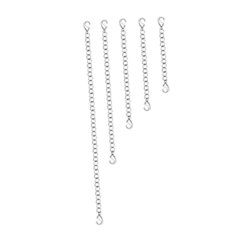 GRADENEVE 25 Stück Verlängerungskette mit Karabinerhaken Stahlfarbe für Schmuckherstellung DIY und Armbänder Robust und Einfach zu Verwenden von GRADENEVE
