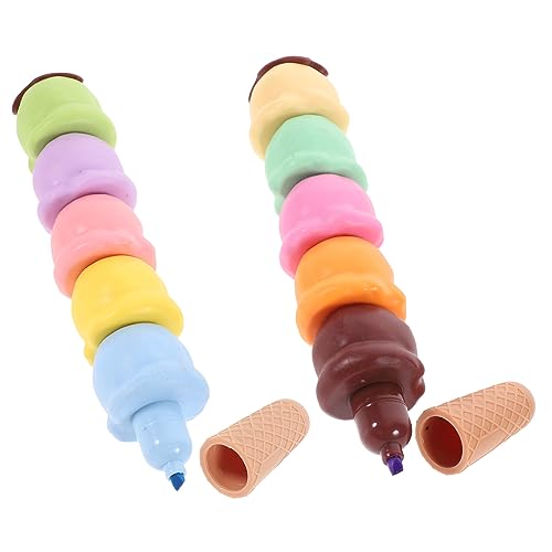 GRADENEVE 2Sätze Kompakte Eiscreme Förmige Textmarker Stapelbare Marker für Schüler Tragbare Aquarell Malstifte für Kunst und Scrapbooking Pack Macaron und Schokoladenfarbe GRADENEVE 2Sätze Kompakte Eiscreme Förmige Textmarker Stapelbare Marker für Schüler Tragbare Aquarell Malstifte für Kunst und Scrapbooking Pack Macaron und Schokoladenfarbe von GRADENEVE