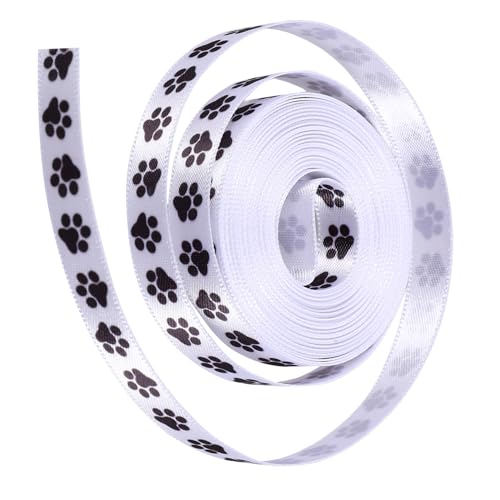 GRADENEVE 2rollen Hundepfoten-musterband Geschenkband Aus Polyester Strapazierfähig Für Geschenkverpackungen Und Bastelprojekte von GRADENEVE