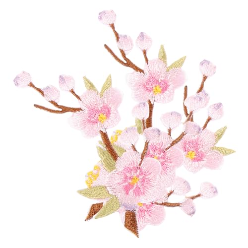 GRADENEVE 3 Stück Teiliges Besticktes Wintersweet Applikationsset Bügelflicken mit Pflaumenblütenmotiv Farbintensiv und Langlebig zum Aufnähen und Verzieren von Kleidung und DIY Projekten von GRADENEVE