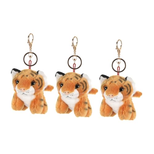 GRADENEVE 3 Stück Tiger Schlüsselanhänger Plüsch Anhänger Weiches Material Langlebig Leicht Tragbar als für Geburtstag Party Taschen Zubehör von GRADENEVE