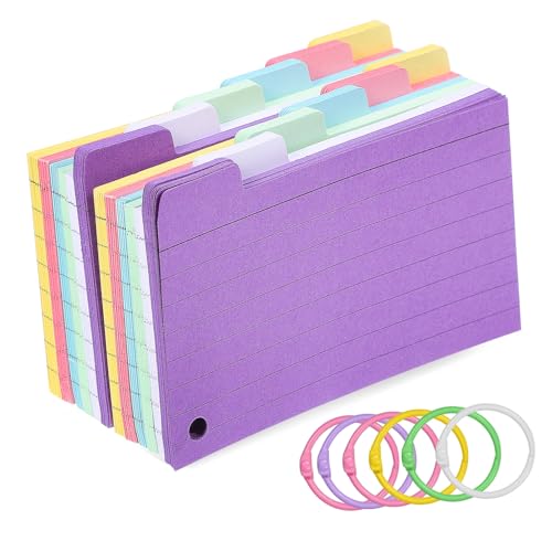 GRADENEVE 300 Blatt Spiral Notizblock, Notizkarten Mit Ringen, Notizkarten Zum Lernen, Lernkarten Mit Ringen, Lernkarten, Karten Selbst Gestalten, Karteikarten Mit Reitern, Vokabelkarten, von GRADENEVE