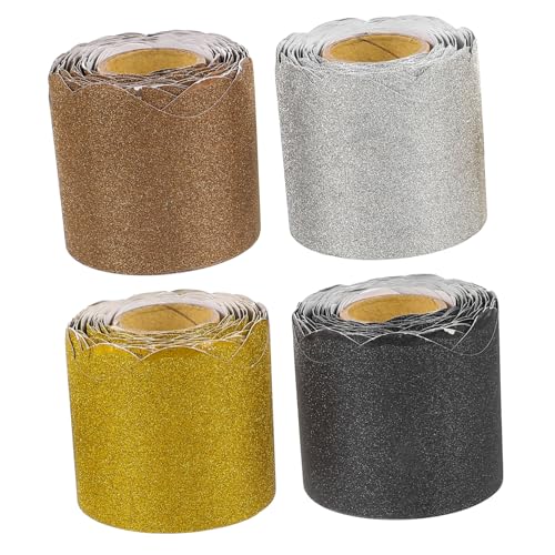 GRADENEVE 4 Rollen Bulletin Board Border Je Farbige Abnehmbare Gewellte Pinnwand-bordüren für Klassenzimmer Büro Tafel Wanddekoration Gold Silber Schwarz Braun GRADENEVE 4 Rollen Bulletin Board Border Je Farbige Abnehmbare Gewellte Pinnwand-bordüren für Klassenzimmer Büro Tafel Wanddekoration Gold Silber Schwarz Braun von GRADENEVE