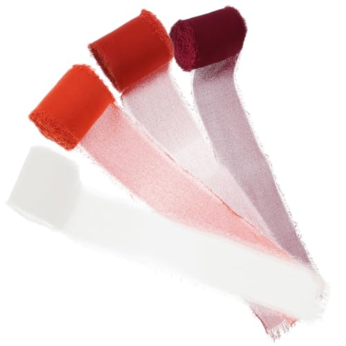 GRADENEVE 4 Rollen Hochzeitsstrauß Mit Blumenbändern Geschenkverpackungsband DIY Bastelband Schleifenherstellungsband Geschenkband Verpackungsband Partygeschenkband Für Party DIY Band von GRADENEVE