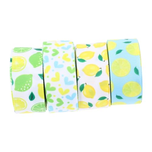 GRADENEVE 4 Rollen Lemon Geschenkband Dekorationsbänder für Diy Projekte Verpackungsband mit Zartem Zitronen Muster für Blumenarrangements Festlichkeiten und Bastelbedarf Yards GRADENEVE 4 Rollen Lemon Geschenkband Dekorationsbänder für Diy Projekte Verpackungsband mit Zartem Zitronen Muster für Blumenarrangements Festlichkeiten und Bastelbedarf Yards von GRADENEVE