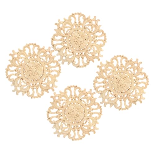 GRADENEVE 4 Stück Holzschnitzerei Stück, Holzzierleiste, Dekoratives Möbelornament, Blumenmuster, Holzgeschnitzte Applikation, Applikationen Für Möbel, Holz Onlays, Applikationen, GRADENEVE 4 Stück Holzschnitzerei Stück, Holzzierleiste, Dekoratives Möbelornament, Blumenmuster, Holzgeschnitzte Applikation, Applikationen Für Möbel, Holz Onlays, Applikationen, von GRADENEVE