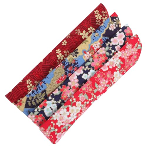 GRADENEVE 4 Stück Teiliges Japanische Fächer Taschen aus Hochwertigem Seidenstoff Faltbare Handfächerbeutel mit Floralem Muster Leicht und Vielseitig für Fan Aufbewahrung und von GRADENEVE