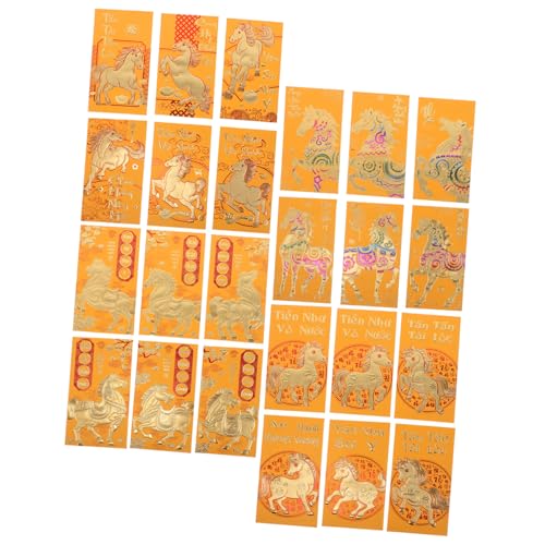 GRADENEVE 48 Stück Rote Umschläge Pferdejahr Vietnamesische Glücksbriefe mit Kreativen Motiven Traditionelle Neujahrs Geldumschläge für Frühlingsfest Hochzeit Festliche Dekoration von GRADENEVE