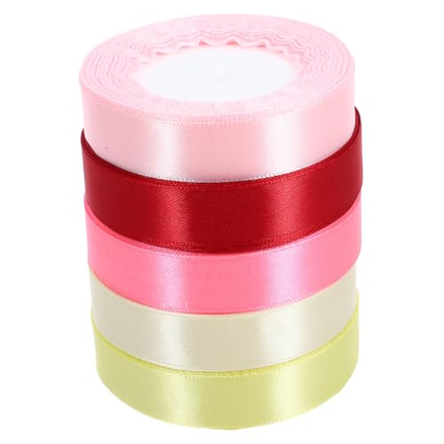 GRADENEVE 5 Rollen Satinband Geschenkband Partygeschenkband Wickelband Bastelband Verpackungsgeschenkband Verpackungsschleifenband Geschenkband Für Geschenkverpackungsband Schleifenband von GRADENEVE